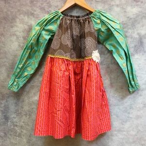 La Jenns Tunic Dress Long Sleeve Patchwork size 7